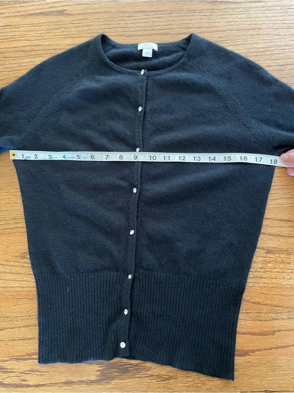 Black Cashmere Cardigan Sweater with Rhinestone Buttons Sz Small - Luxury Glam - Picture 8 of 12
